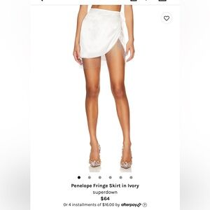 Superdown Penelope Fringe Skirt in Ivory